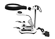 Лупа Kromatech настольная 2,5x/5x/6x/10x, 108/21/30/30 мм, с держателем и подсветкой (12 5 LED) MG16130-108C