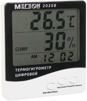 Термогигрометр цифровой МЕГЕОН, настольный (20208), изображение 2
