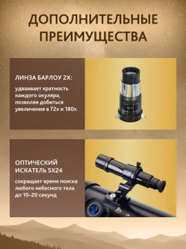 Телескоп Levenhuk New Skyline PLUS 114/900 EQ1, изображение 8